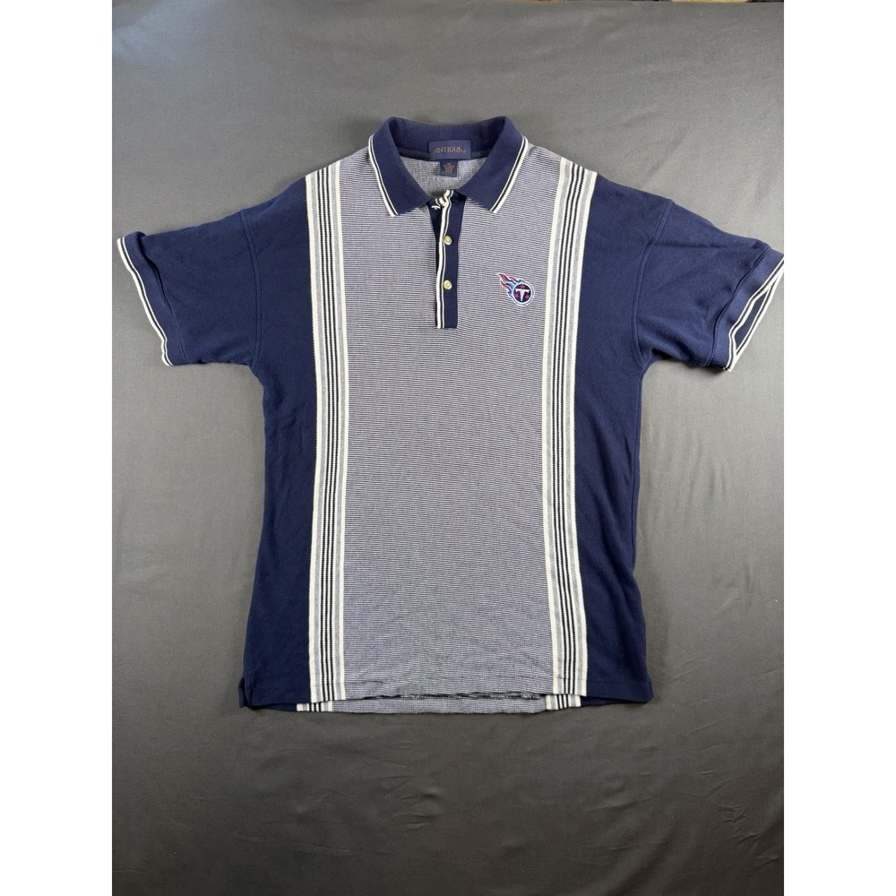 Vintage Antigua Tennessee Titans Polo Shirt -Navy Blue - NFL - Mens Size M